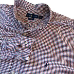 Polo Ralph Lauren Long Sleeve Button Down Red & Blue Check Shirt Size 2XLT